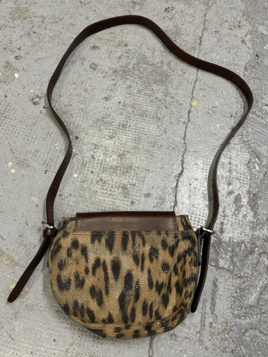 Roberto Cavalli Eyled Brown Leather Leopard Shoulder Bag CSnOOFT 4