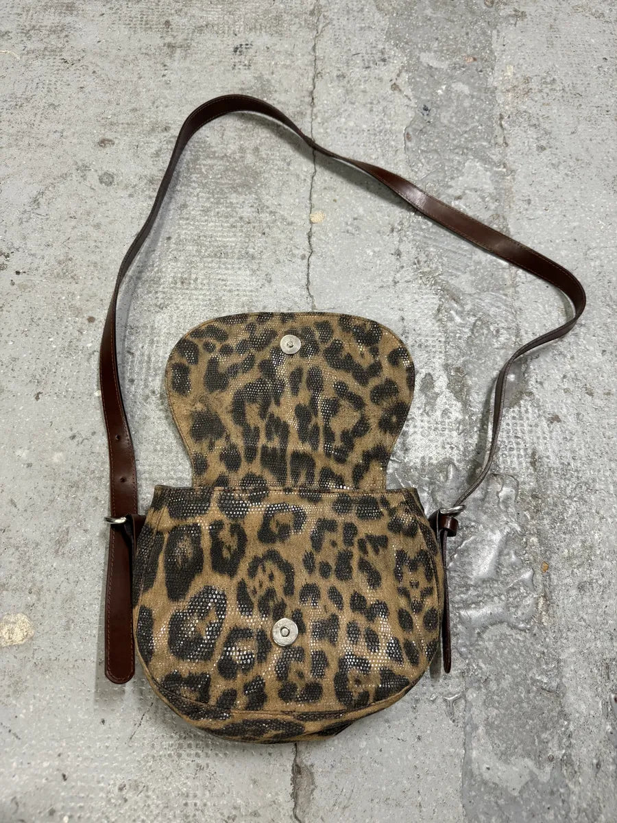 Roberto Cavalli Eyled Brown Leather Leopard Shoulder Bag CSnOOFT 5