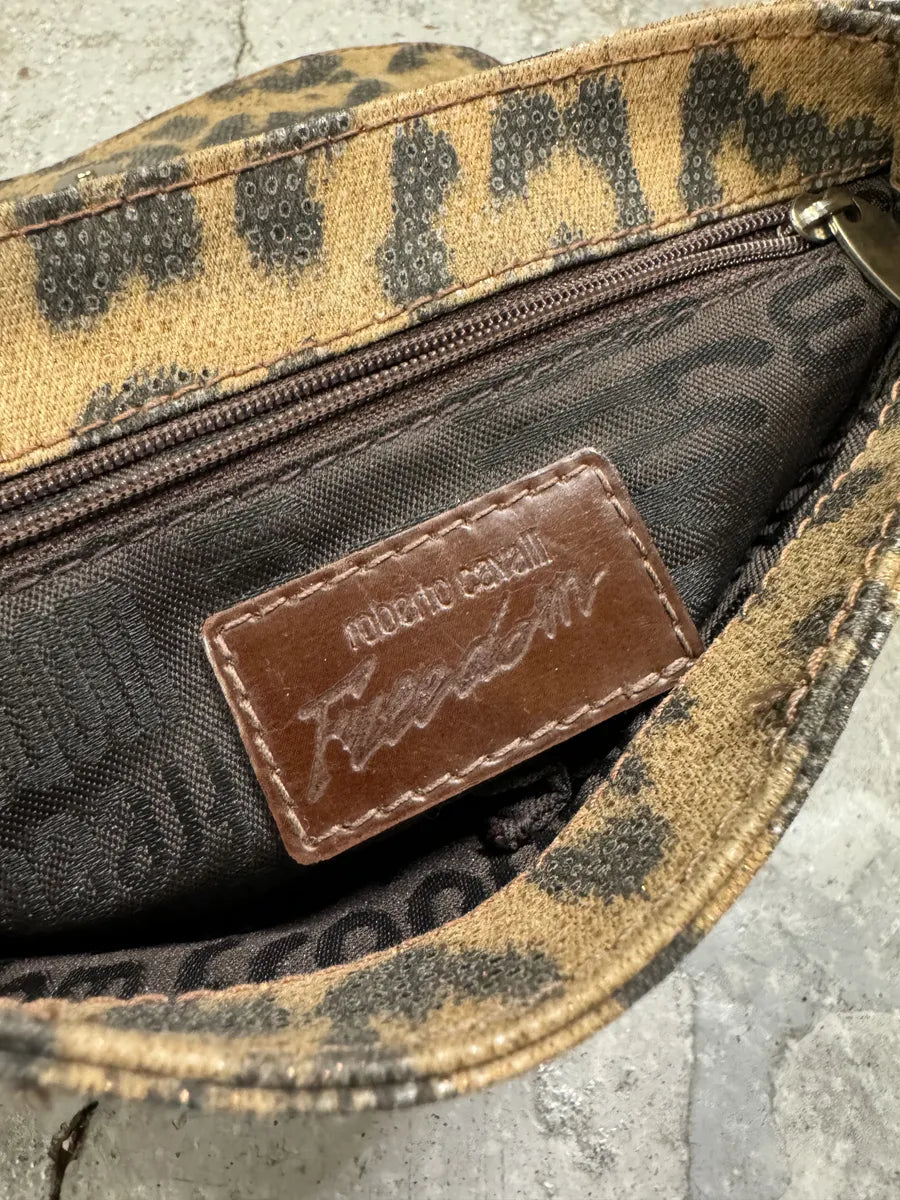 Roberto Cavalli Eyled Brown Leather Leopard Shoulder Bag CSnOOFT 7