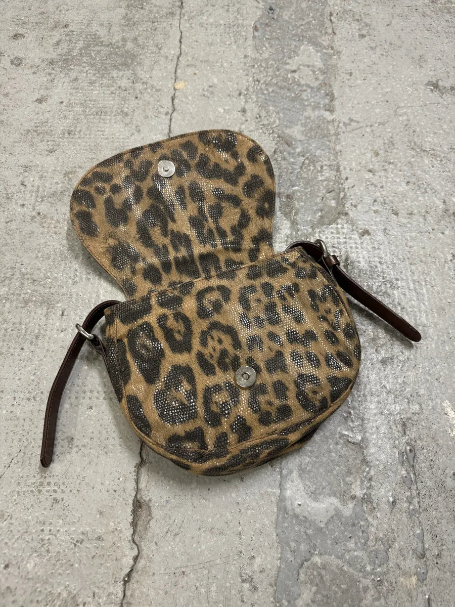 Roberto Cavalli Eyled Brown Leather Leopard Shoulder Bag CSnOOFT 8