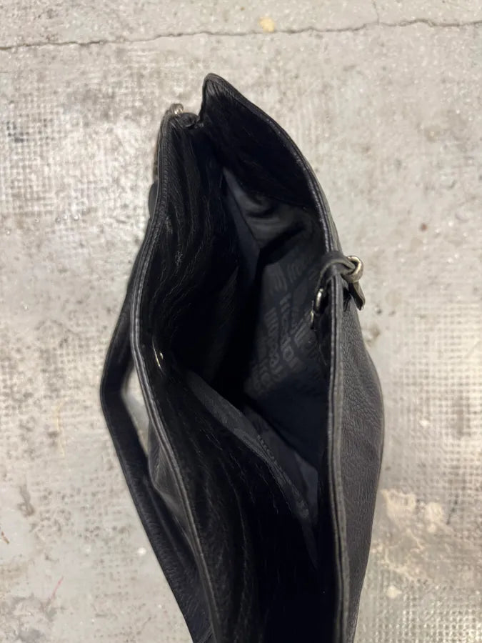Roberto Cavalli Feather Black Grained Leather Handle Bag (OS) mQsWYIm 6