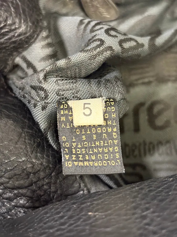 Roberto Cavalli Feather Black Grained Leather Handle Bag rbEqXwM 7