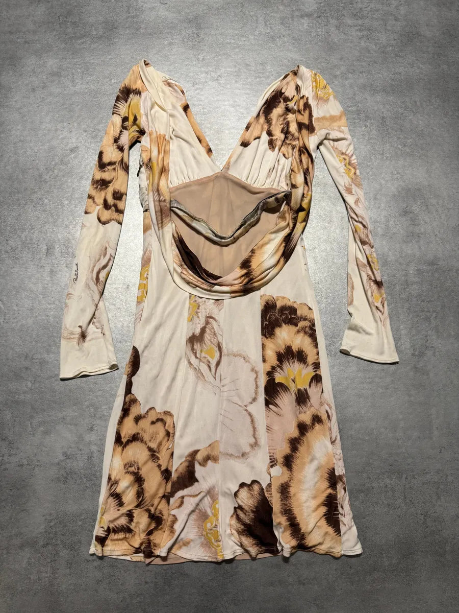 Roberto Cavalli Flowers White Dress