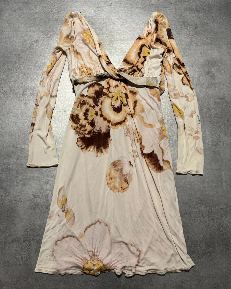 Roberto Cavalli Flowers White Dress obNhQgD 3
