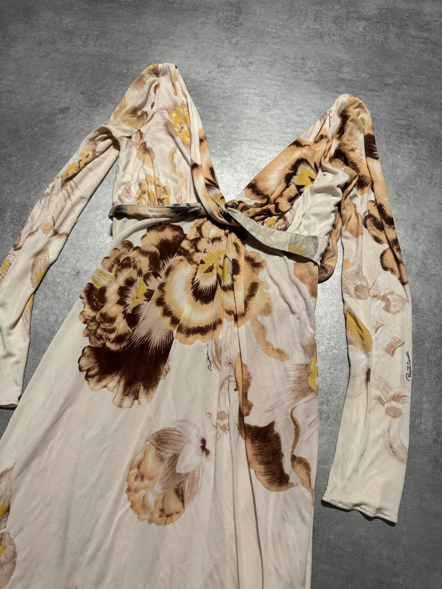 Roberto Cavalli Flowers White Dress obNhQgD 4