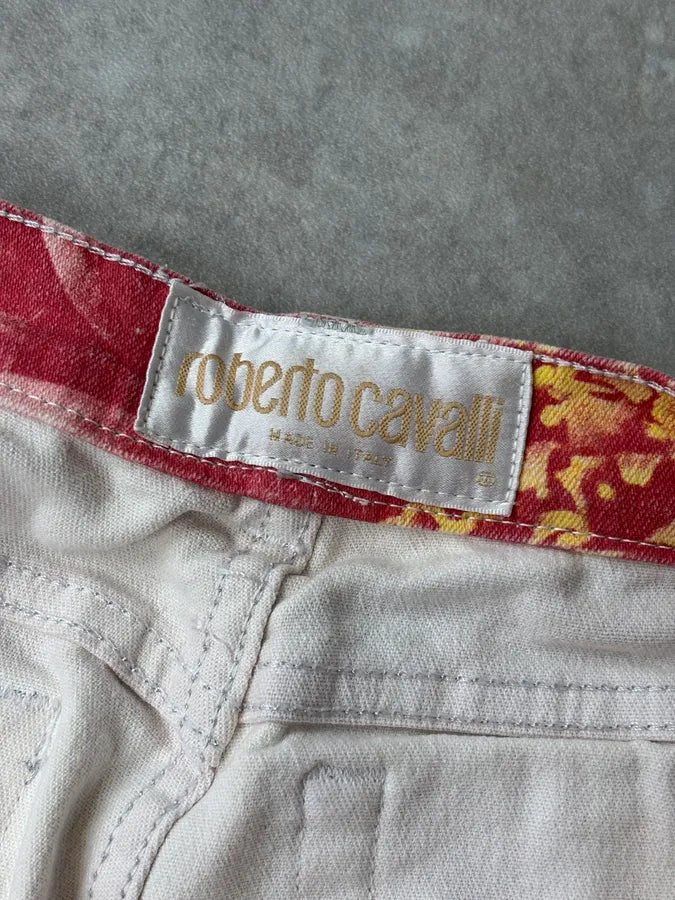 2000s Roberto Cavalli Fuchsia Cotton Floral Sequin Pants RNGFZDy 11