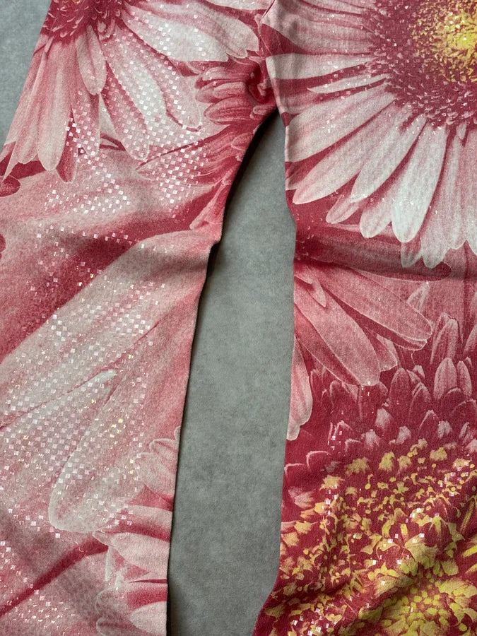 2000s Roberto Cavalli Fuchsia Cotton Floral Sequin Pants RNGFZDy 10