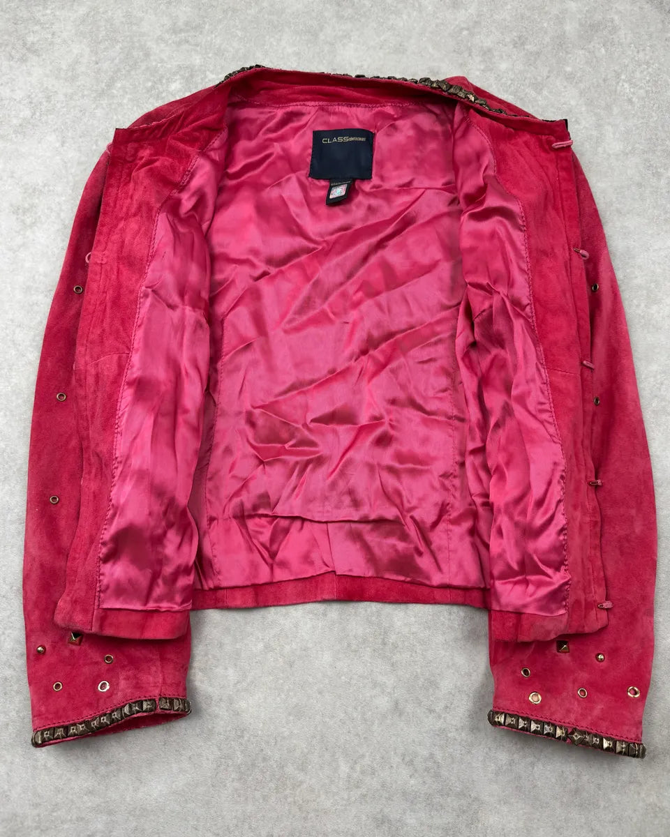 Roberto Cavalli Fuchsia Suede Studded Light Jacket SRxBDkM 10