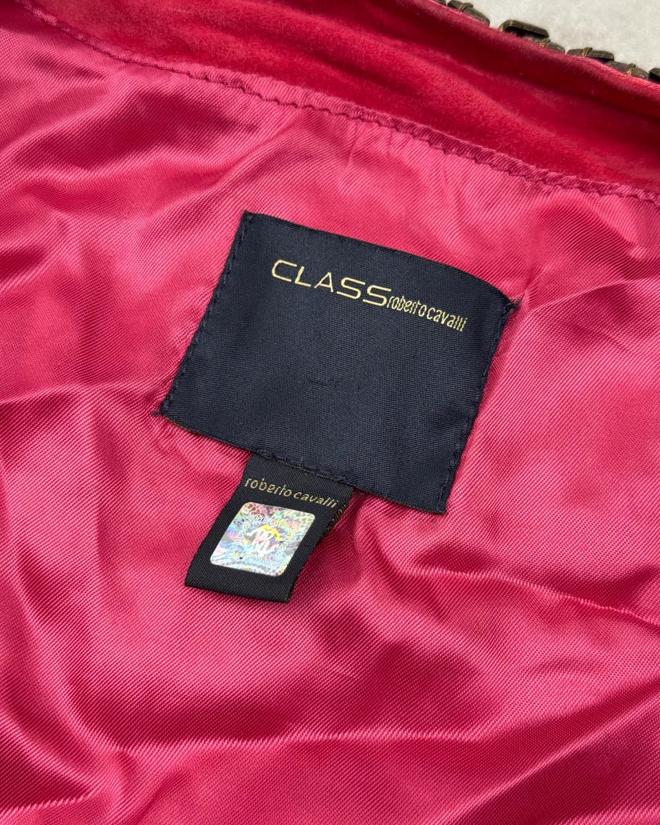 Roberto Cavalli Fuchsia Suede Studded Light Jacket SRxBDkM 11