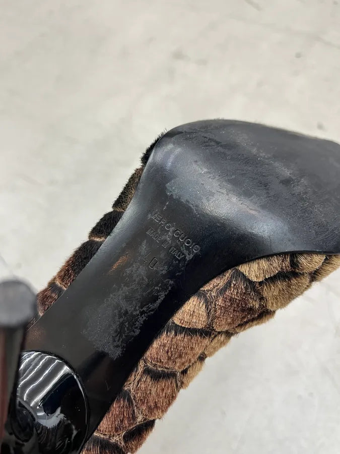 Roberto Cavalli Giraffe Brown Furry Heels dnoAqgn 6