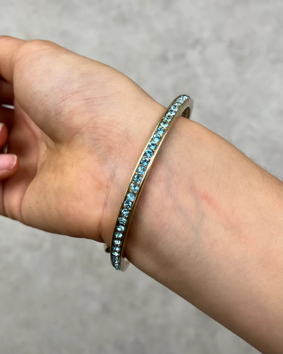 Roberto Cavalli Gold Brass Turquoise Strass Snake Bracelet gHoEVnD 3