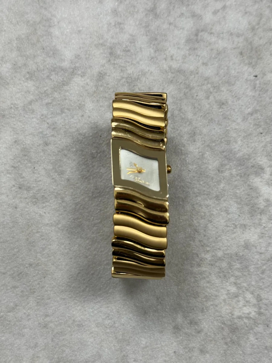 Roberto Cavalli Gold Color Wave Modern Watch PwkXUQm 1