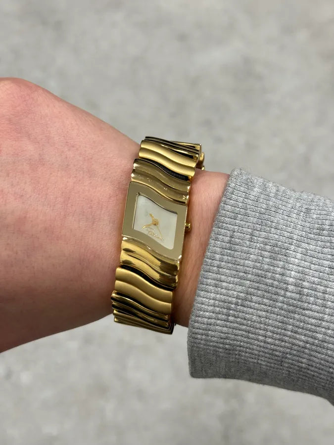 Roberto Cavalli Gold Color Wave Modern Watch PwkXUQm 2