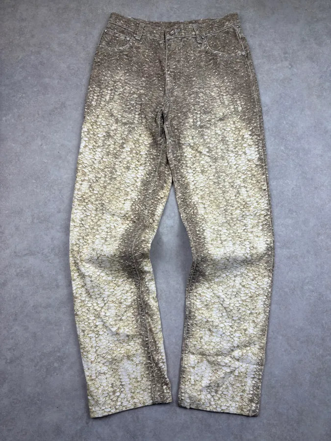2000s Roberto Cavalli Gold Metallic Pants AoDOhOh 0