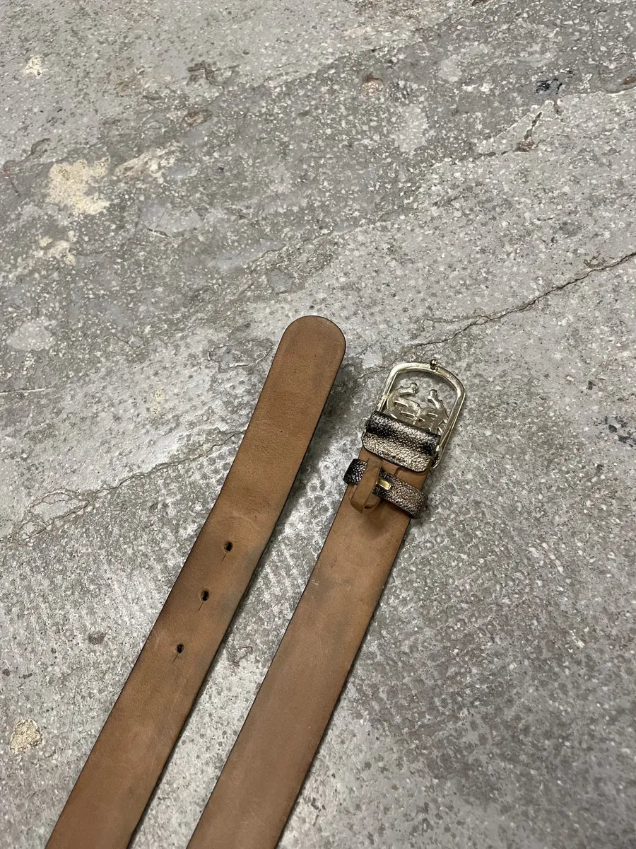 Roberto Cavalli Golden Buckle Leopard Leather Blet (OS) 6