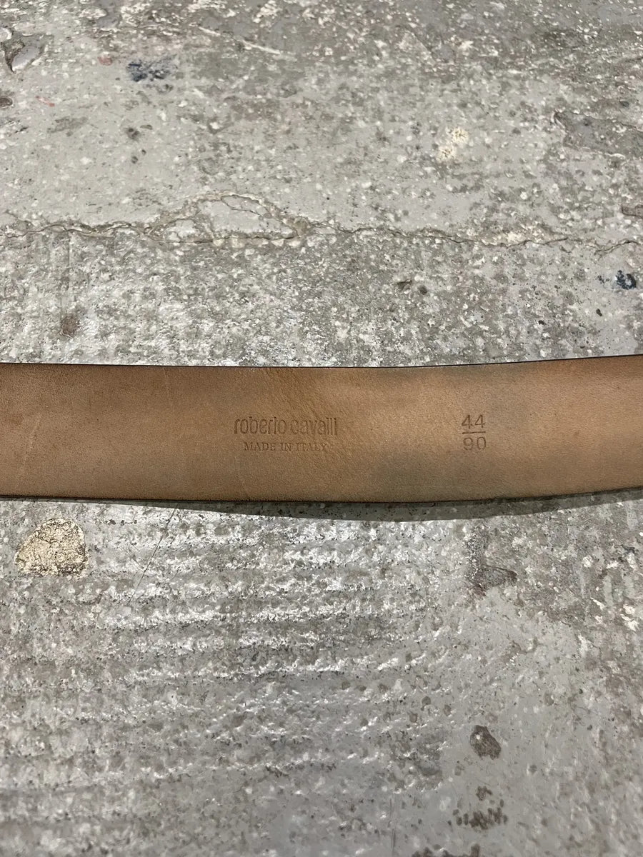 Roberto Cavalli Golden Buckle Leopard Leather Blet (OS) 7