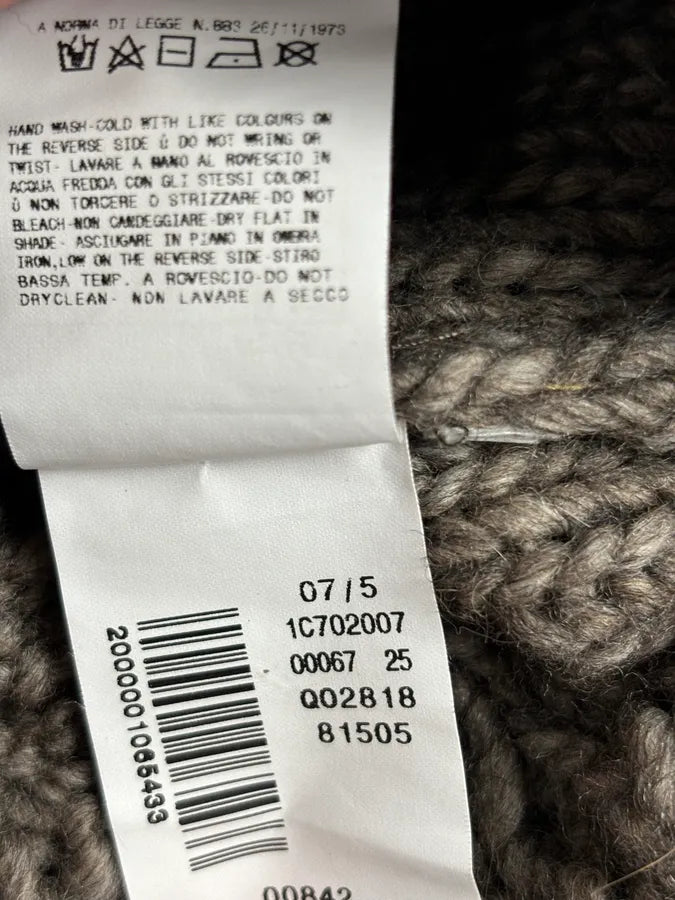 AW2007 Cavalli Grey Wool Cable Knit Logo Buttoned Sweater yBHvUoK 10