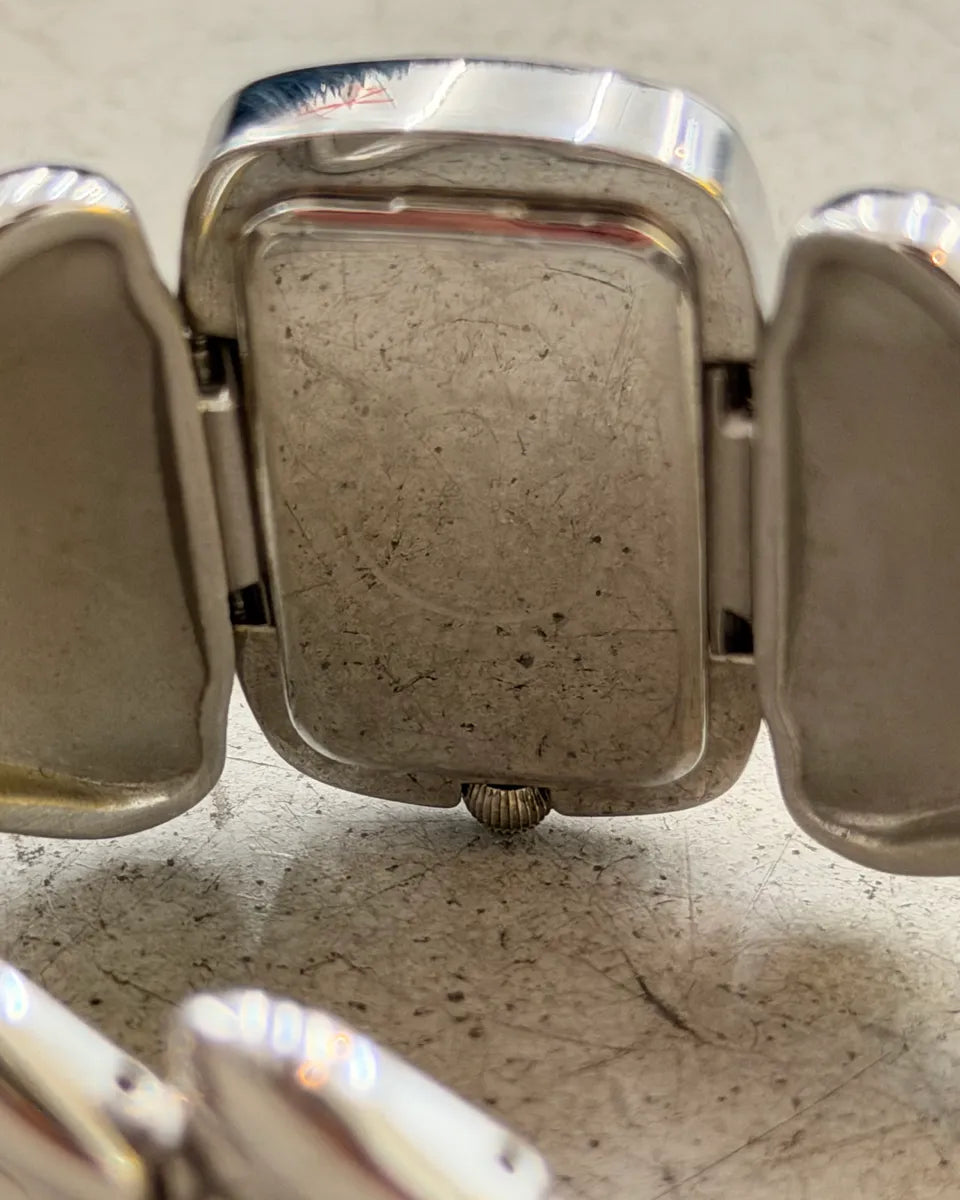 Roberto Cavalli Grey Abstract Crocodile Effect Metal Watch UFbgsRx 7