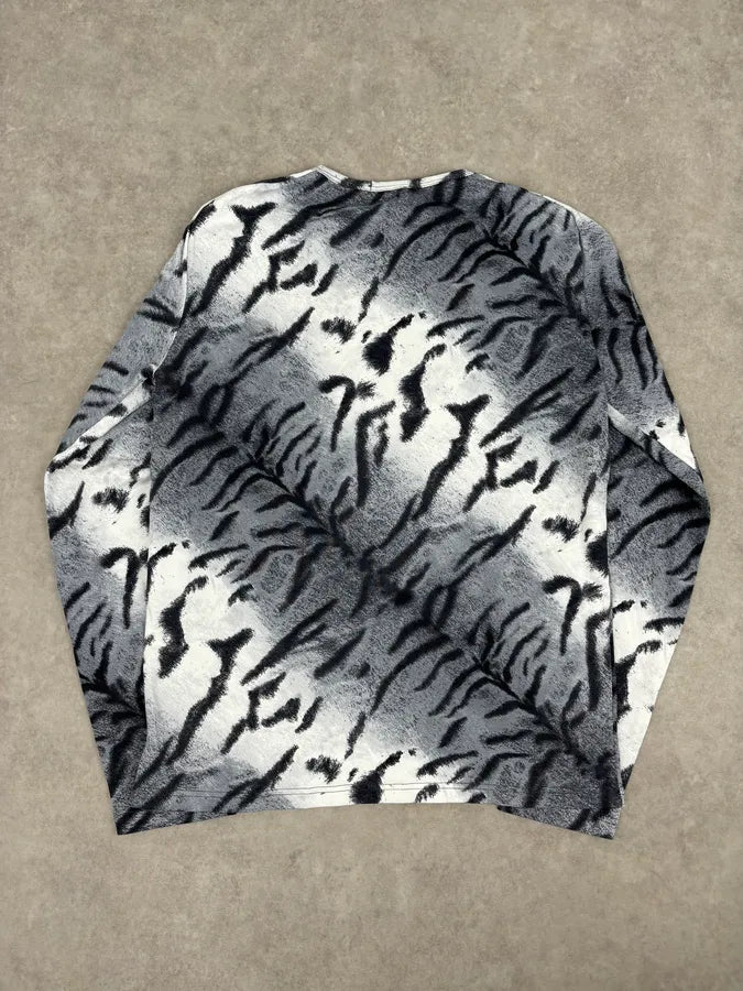 Roberto Cavalli Grey Abstract Zebra Savage Print Longsleeve iKVRlpl 4