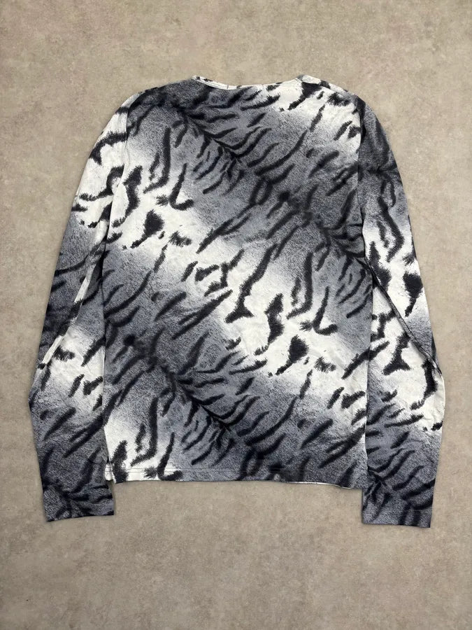 2000s Roberto Cavalli Grey Abstract Zebra Savage Longsleeve EOPVsna 4