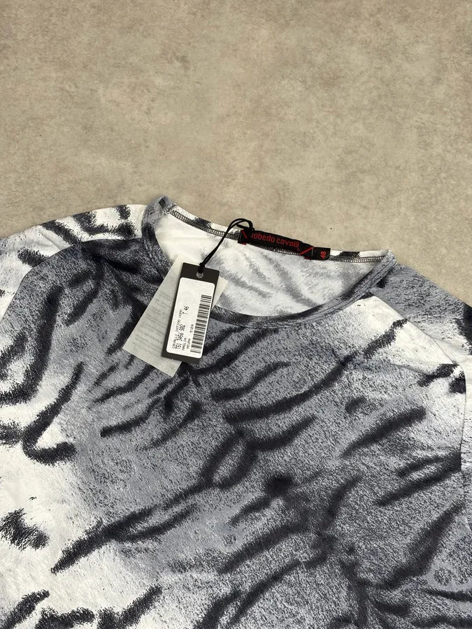 2000s Roberto Cavalli Grey Abstract Zebra Savage Longsleeve EOPVsna 3