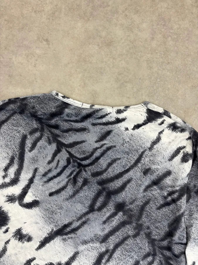 2000s Roberto Cavalli Grey Abstract Zebra Savage Longsleeve EOPVsna 5