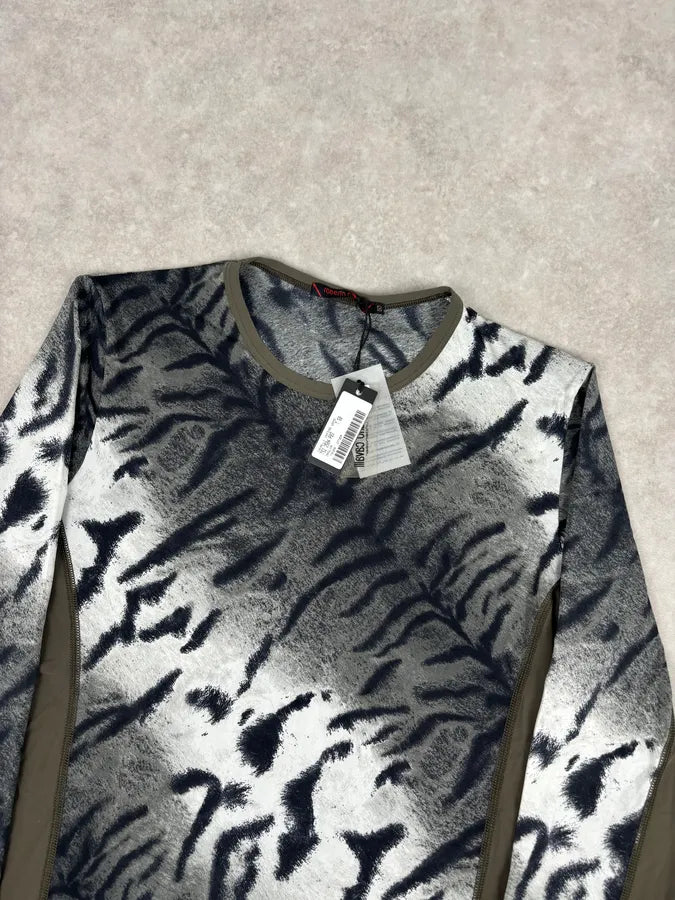 Roberto Cavalli Grey Black Zebra Savage Longsleeve ZUjIEhG 3