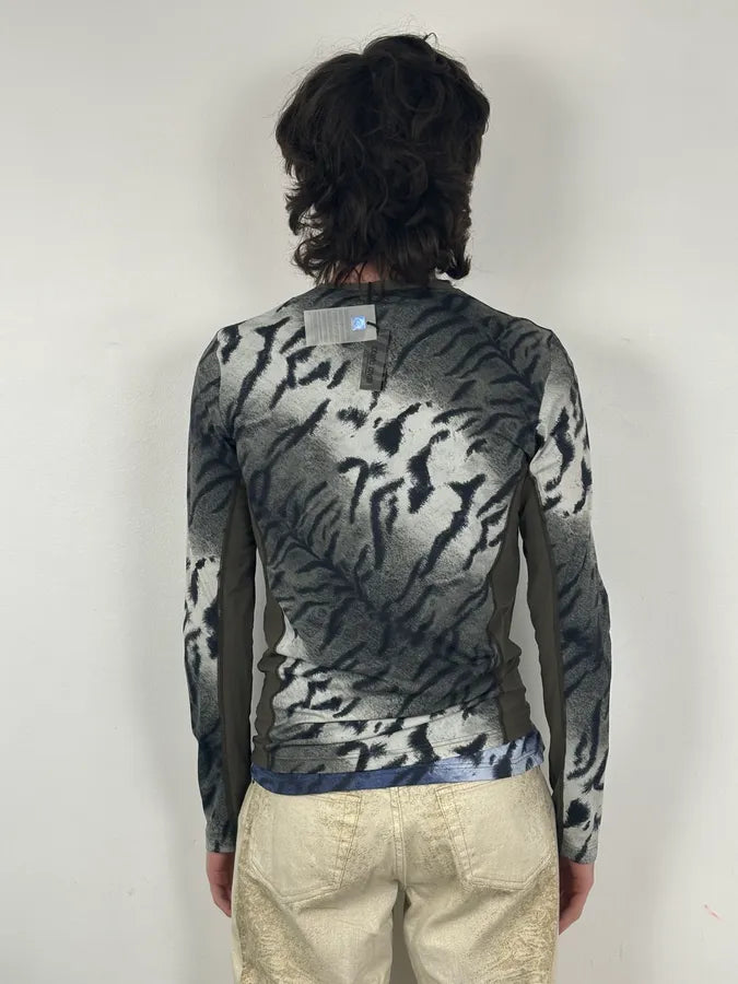 Roberto Cavalli Grey Black Zebra Savage Longsleeve ZUjIEhG 2