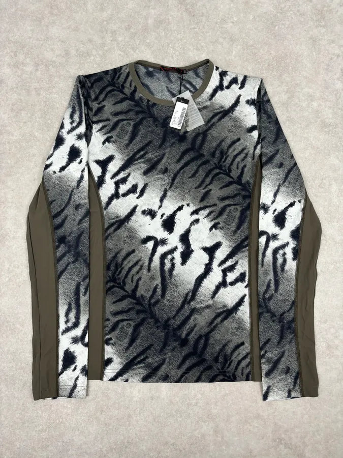 Roberto Cavalli Grey Black Zebra Savage Longsleeve ZUjIEhG 0