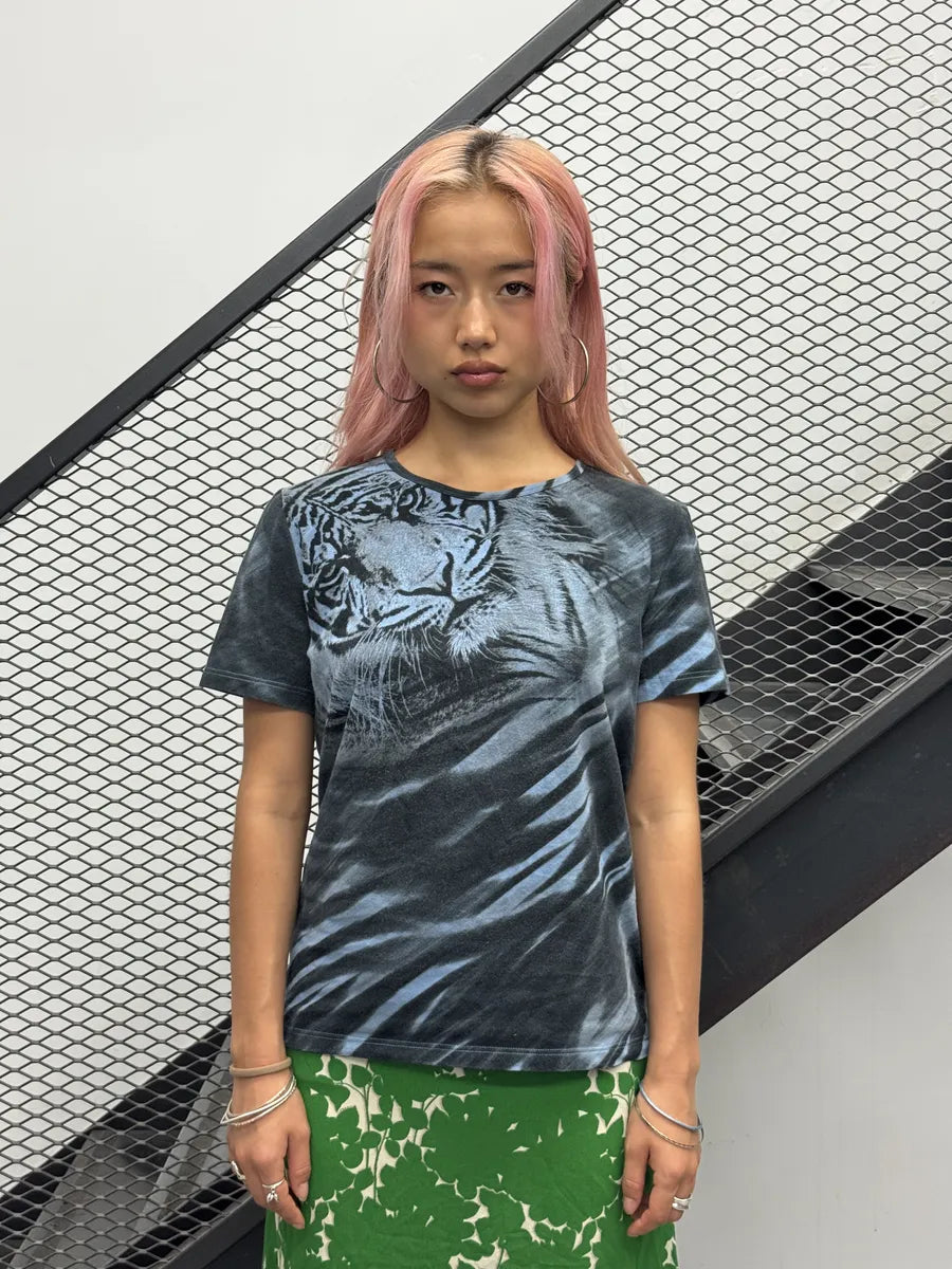 Roberto Cavalli Grey Tiger T-Shirt EvNlCcH 0