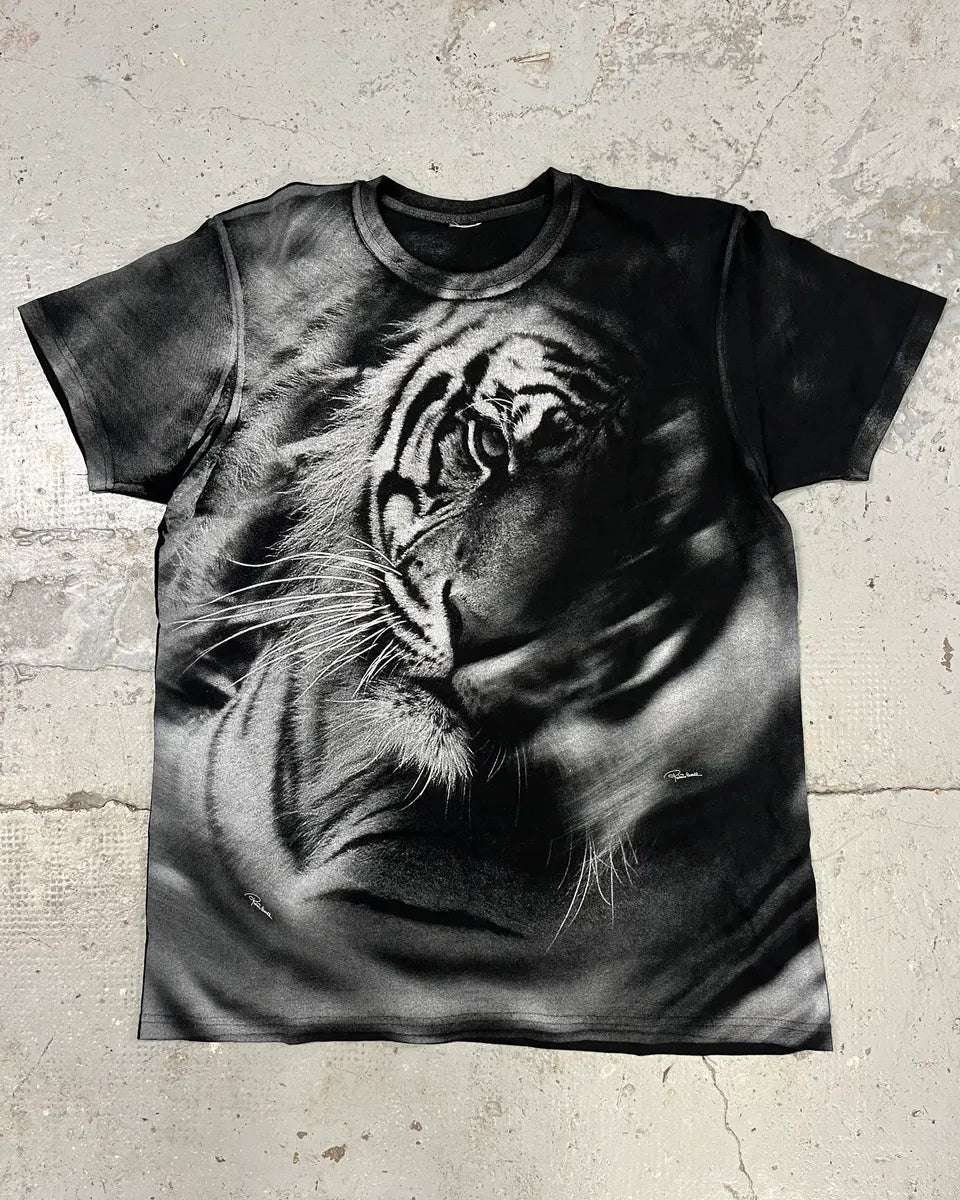 Roberto Cavalli Grey Dark Obscure Tiger Print Tee-Shirt (M/L) hVfyVfS 0