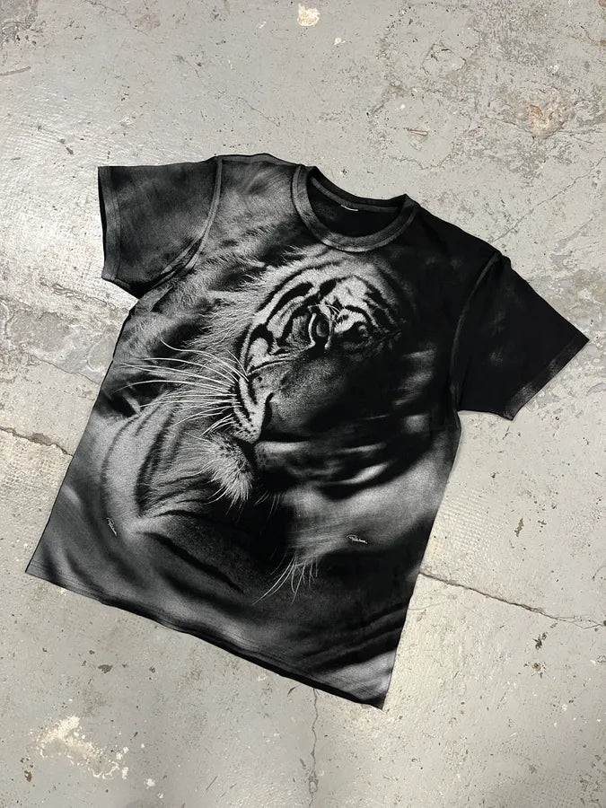 Roberto Cavalli Grey Dark Obscure Tiger Print Tee-Shirt (M/L) hVfyVfS 3