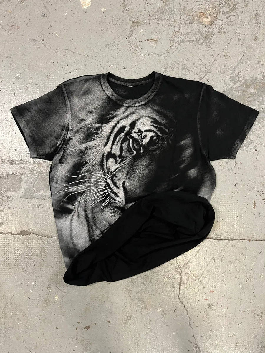 Roberto Cavalli Grey Dark Obscure Tiger Print Tee-Shirt (M/L) hVfyVfS 4