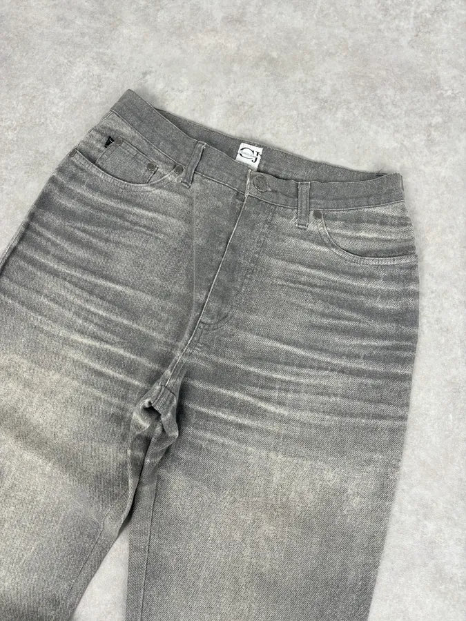 2000s Cavalli Grey Overprint Vitality Pants bbqMNXl 4