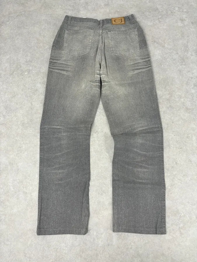 2000s Cavalli Grey Overprint Vitality Pants bbqMNXl 5