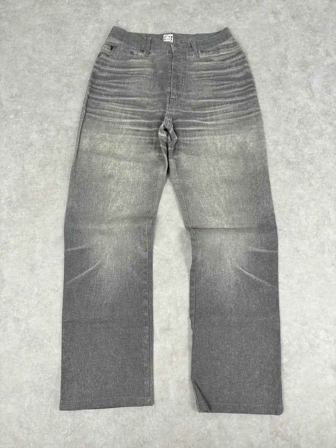 2000s Cavalli Grey Overprint Vitality Pants bbqMNXl 0