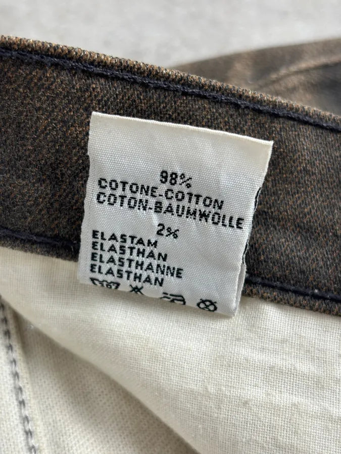 AW1999 Roberto Cavalli Grey & Gold Spectrum Flower Straight Jeans CJrkHLJ 12