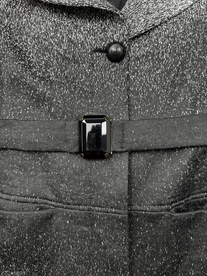 Roberto Cavalli Grey Gradient Fur-Trimmed Coat BFmksCn 9