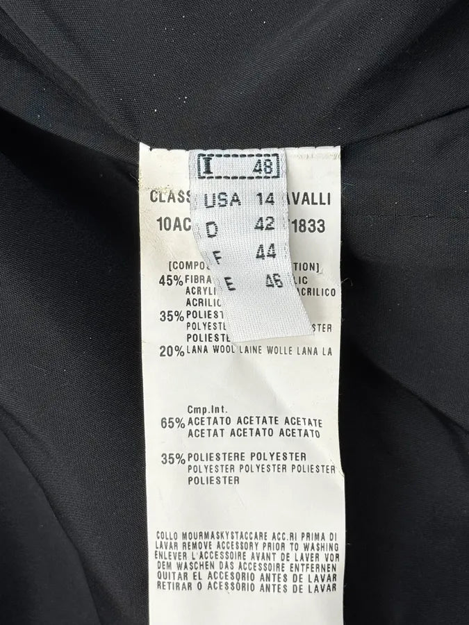 Roberto Cavalli Grey Gradient Fur-Trimmed Coat BFmksCn 13