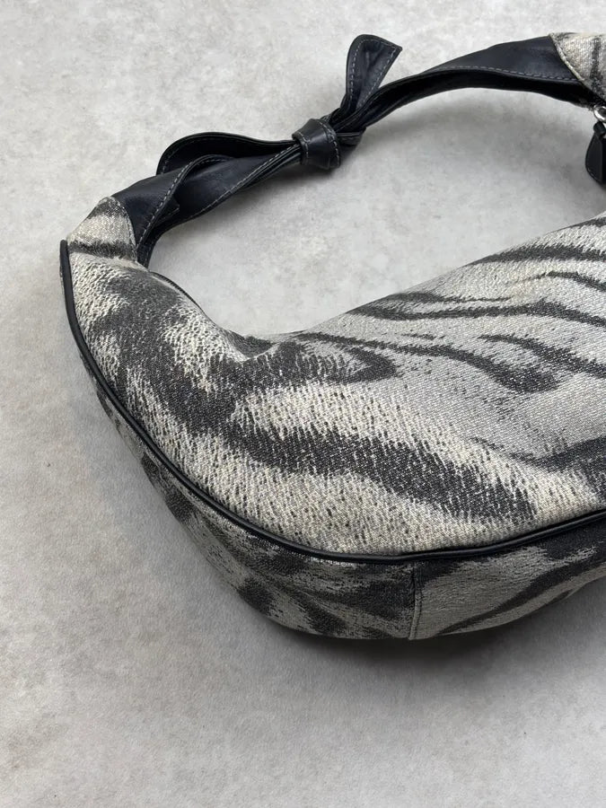 Roberto Cavalli Grey Zebra Stripe Shoulder Bag YCmQTKC 8
