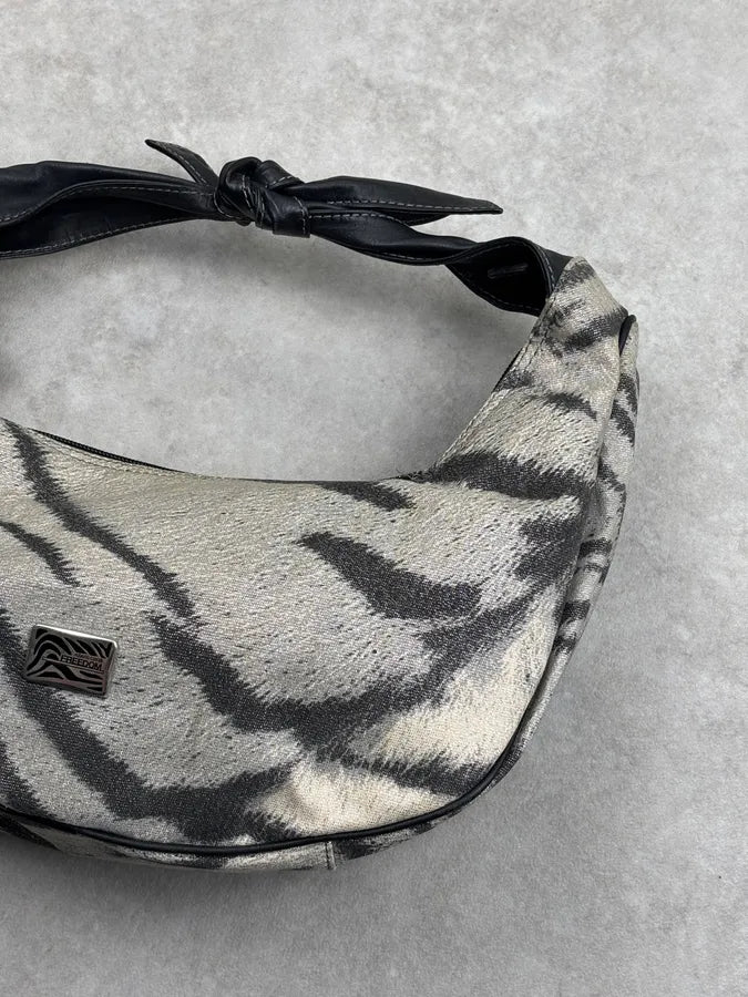 Roberto Cavalli Grey Zebra Stripe Shoulder Bag YCmQTKC 4