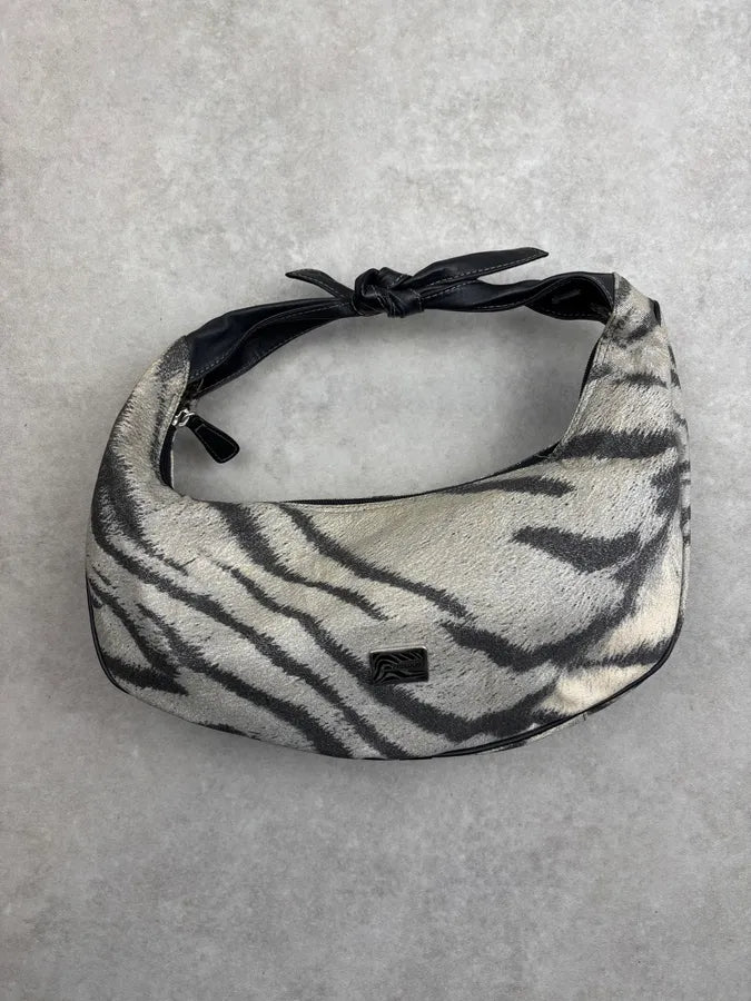 Roberto Cavalli Grey Zebra Stripe Shoulder Bag YCmQTKC 0