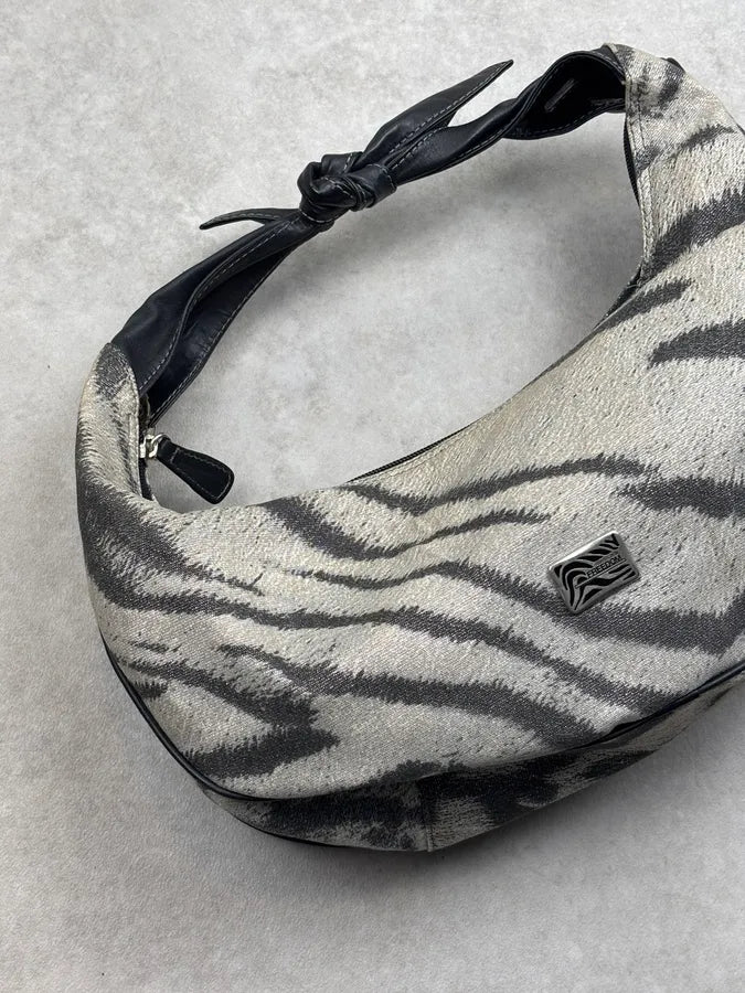 Roberto Cavalli Grey Zebra Stripe Shoulder Bag YCmQTKC 3