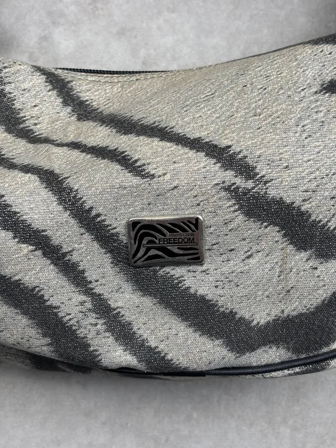 Roberto Cavalli Grey Zebra Stripe Shoulder Bag YCmQTKC 5