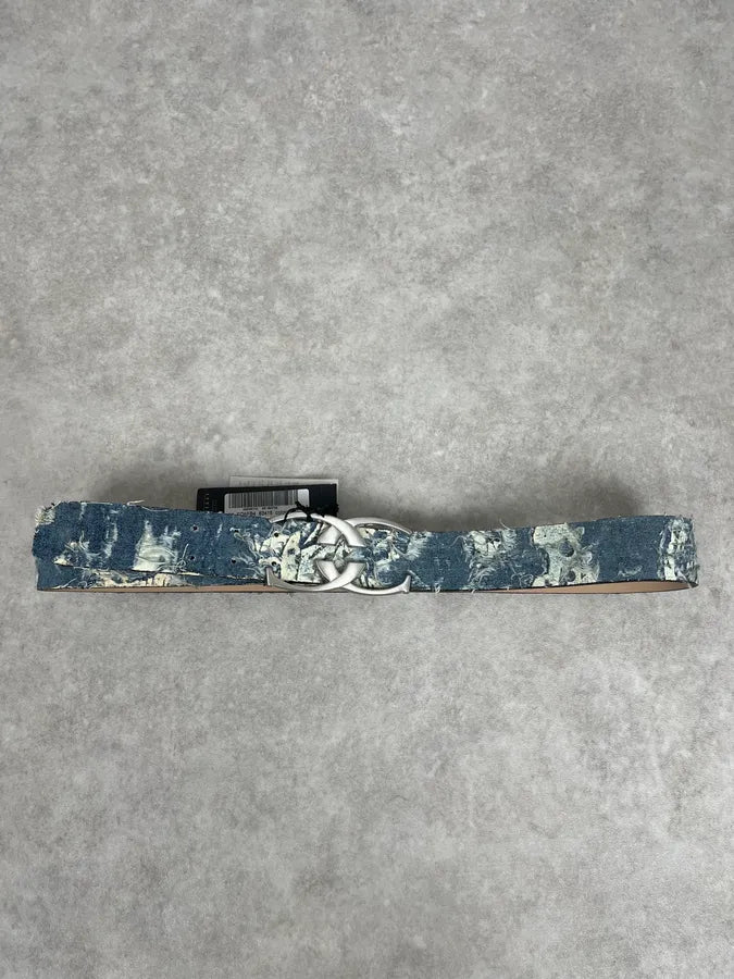 Roberto Cavalli Blue Distressed Denim Belt  SihVFjL 2