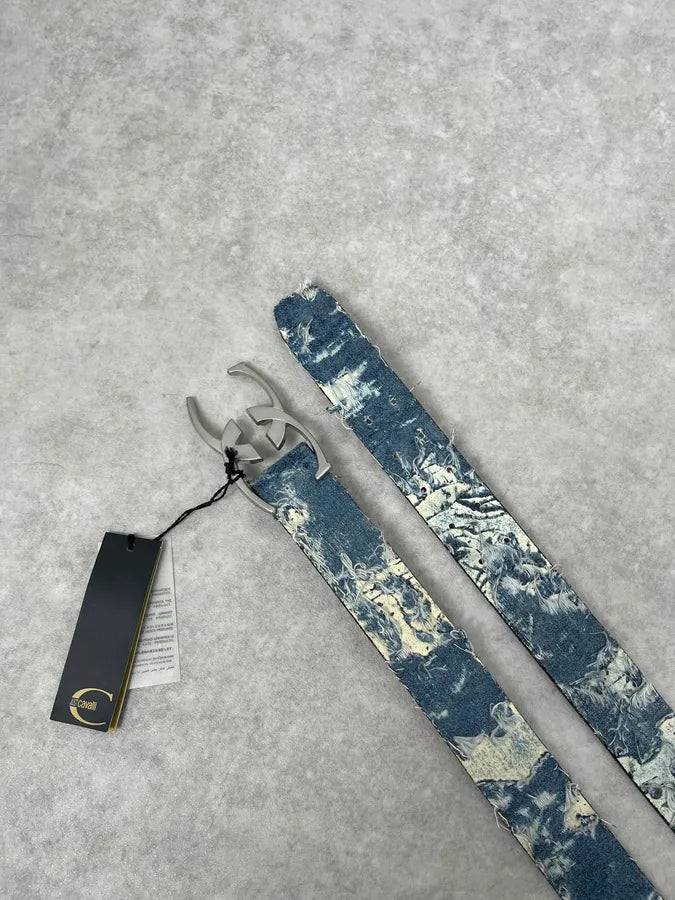 Roberto Cavalli Blue Distressed Denim Belt  SihVFjL 3