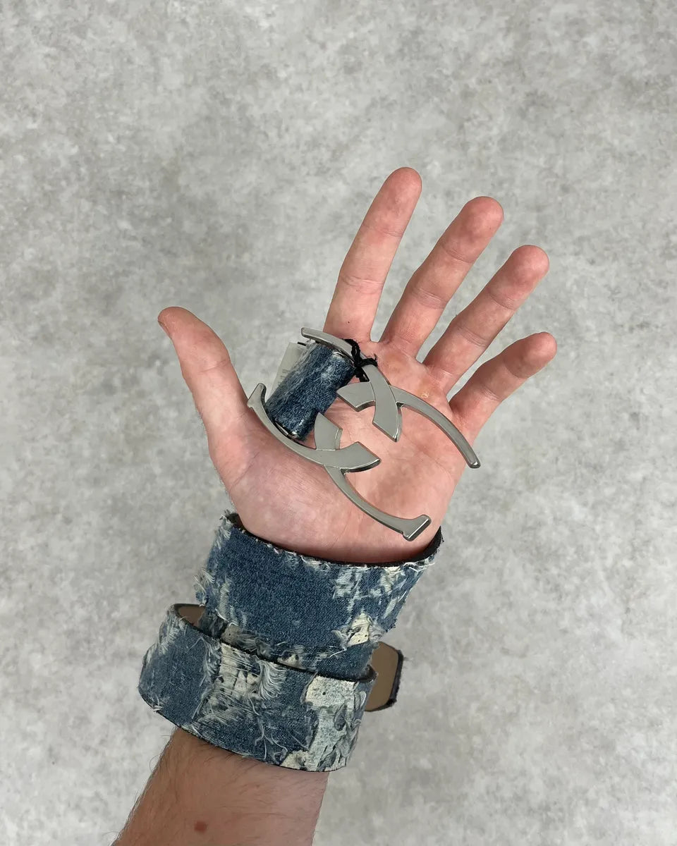 Roberto Cavalli Blue Distressed Denim Belt  SihVFjL 1