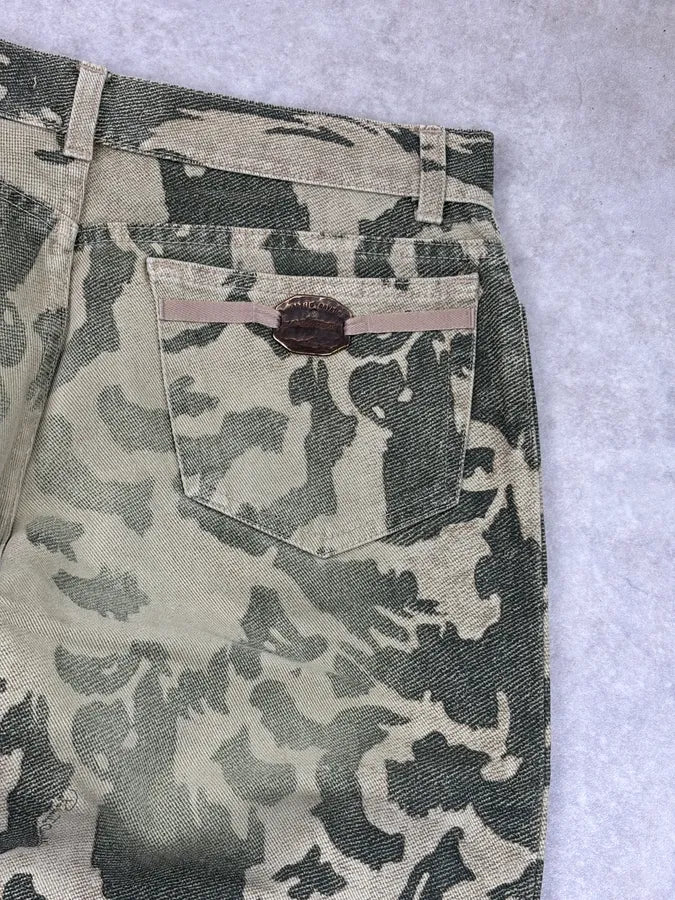AW2001 Roberto Cavalli Khaki Raven Bird Pants cWEsxof 7