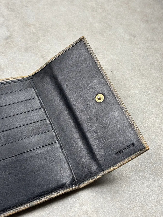 Roberto Cavalli Khaki Crocodile Embossed Leather Wallet QtqNQri 5