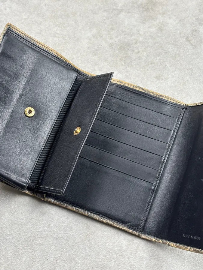 Roberto Cavalli Khaki Crocodile Embossed Leather Wallet QtqNQri 7